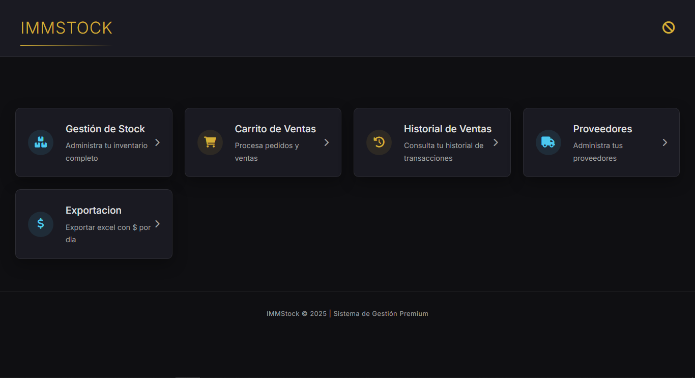 Dashboard IMMStock